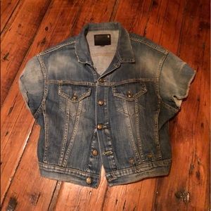 R13 sleeveless jean jacket
